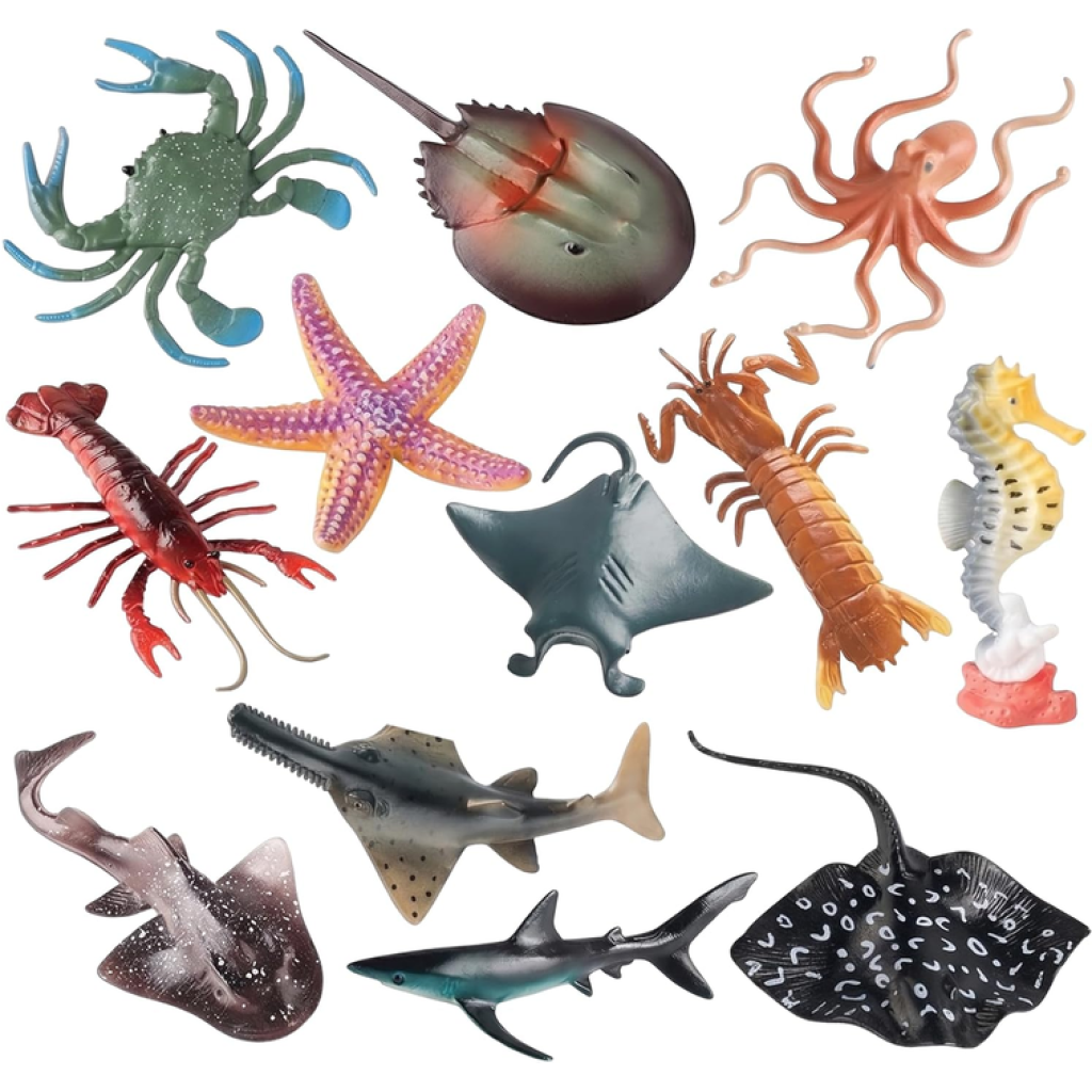 12 PCS Mini Beasts for Kids (12pcs Sea Animals)