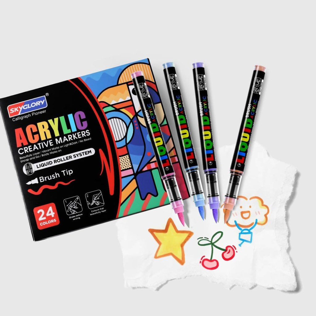 24 Colours High Coverage Acrylic Markers