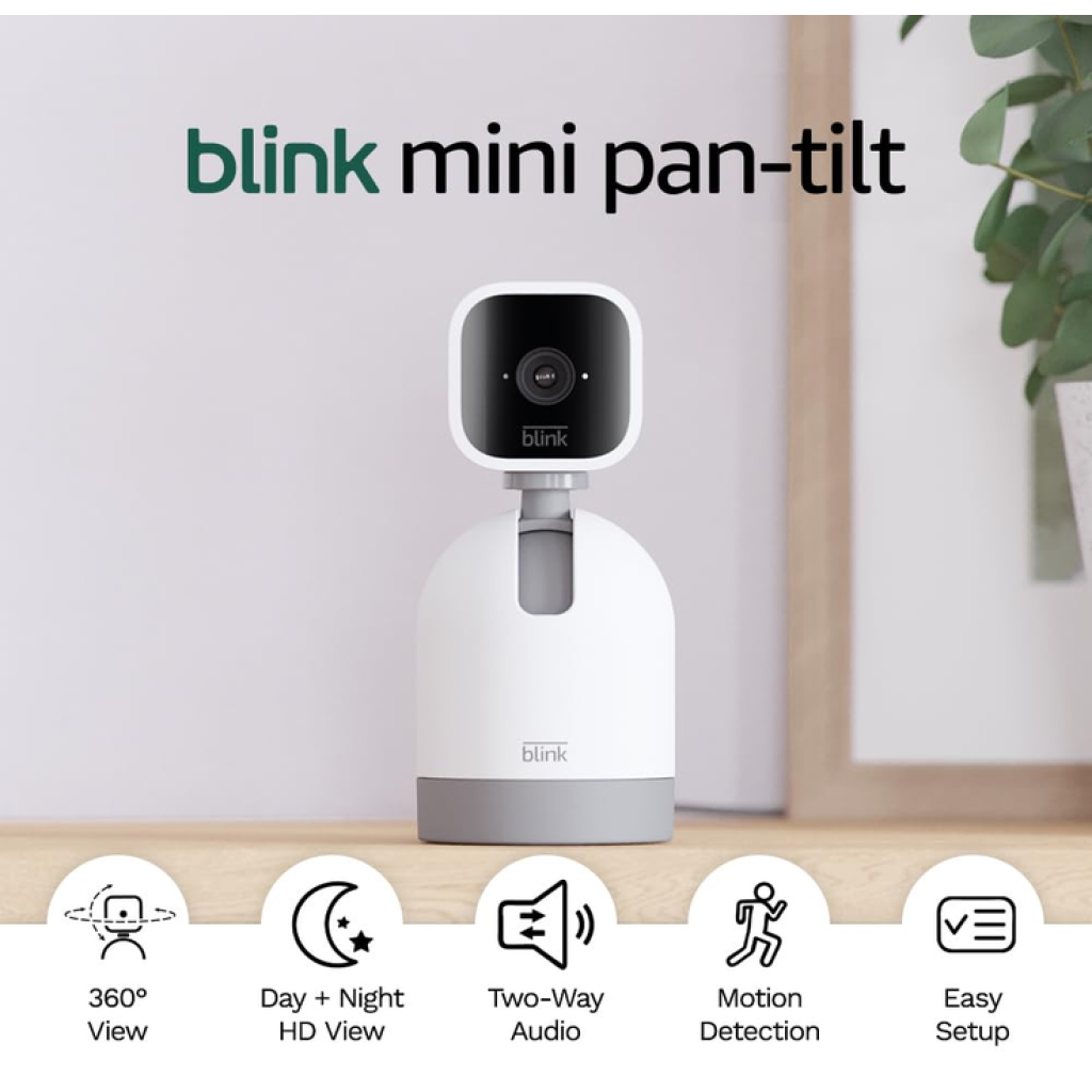 Blink Mini Pan-Tilt Camera indoor plug-in pet camera