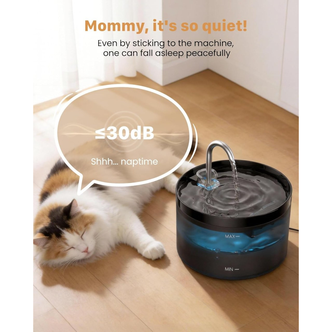 Cat Water Fountain for Drinking - 108oz/3.2L