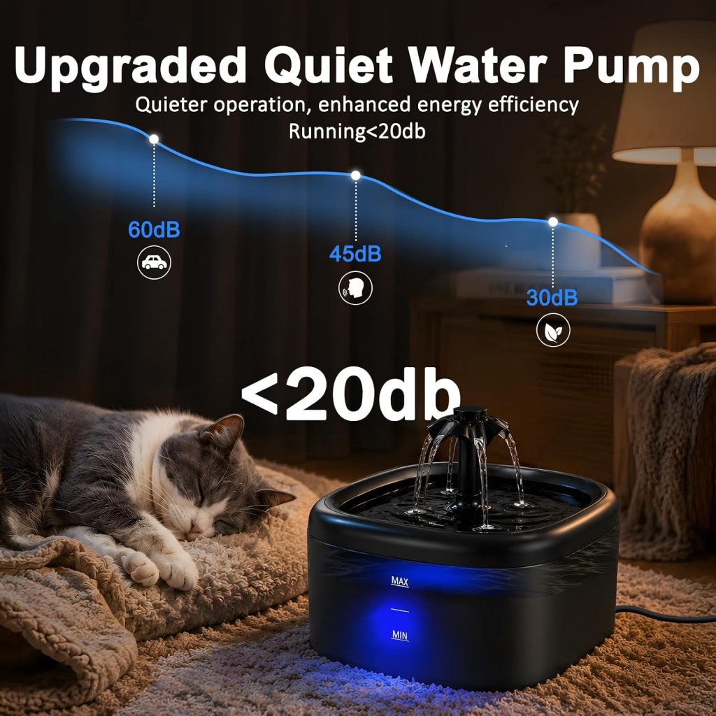 Cat Water Fountain for Drinking, 2.2L Automatic Dispenser