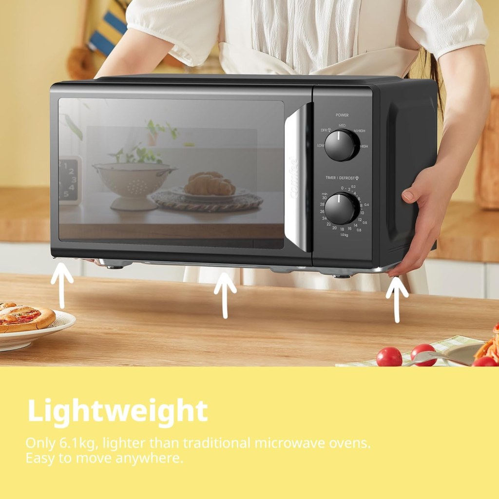COMFEE' 19L 700W Black and Mirror Mini Microwave Oven