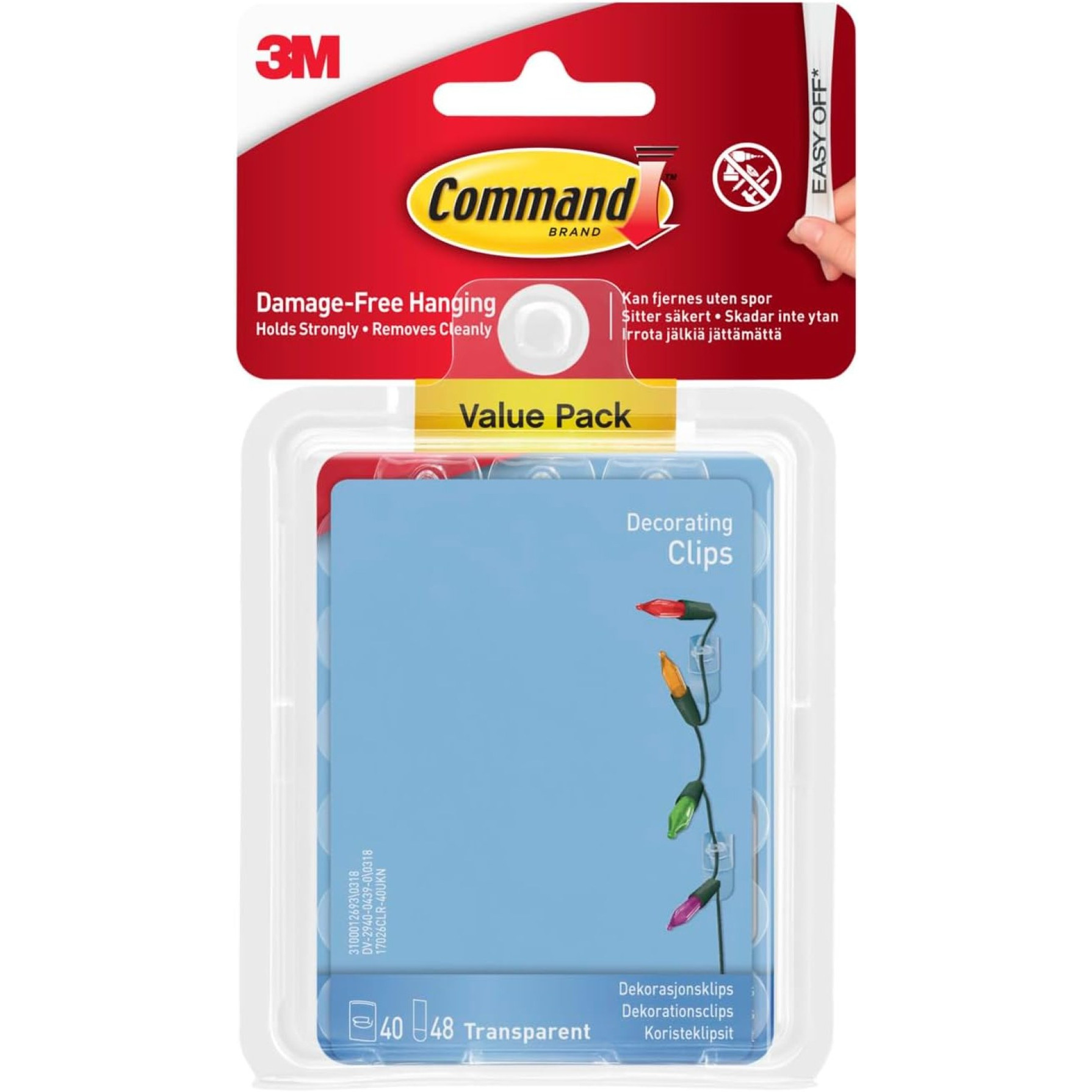 Command Decorating Clips, Value Pack of 40 Mini Hooks