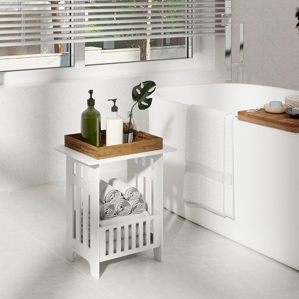 CROWNSHOP Small Side Table with Storage