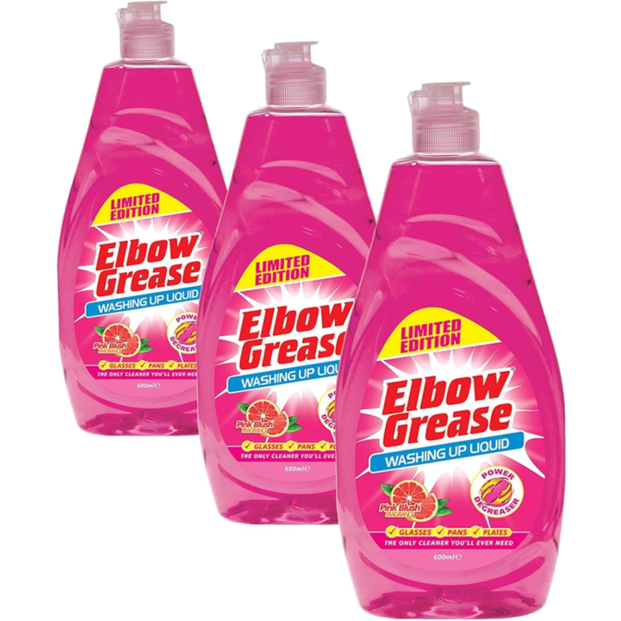 Elbow Grease Washing Up Liquid 600 ml (Pack of 3)