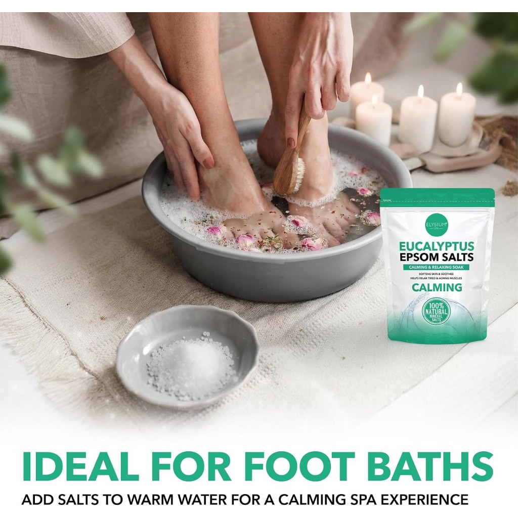 Elysium Spa Natural Eucalyptus Epsom Salts, White, 450 G