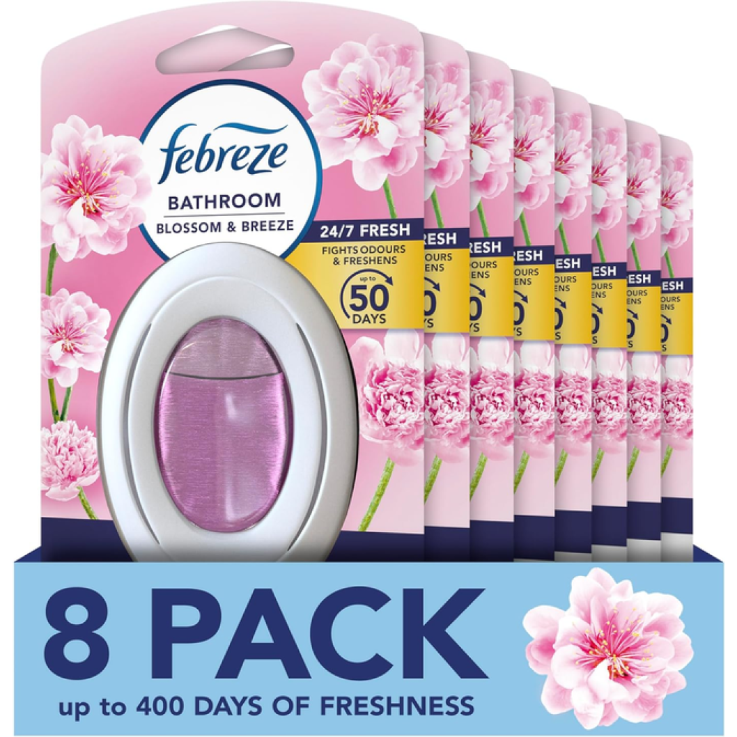 Febreze Bathroom Air Freshener Blossom & Breeze 8 Pack