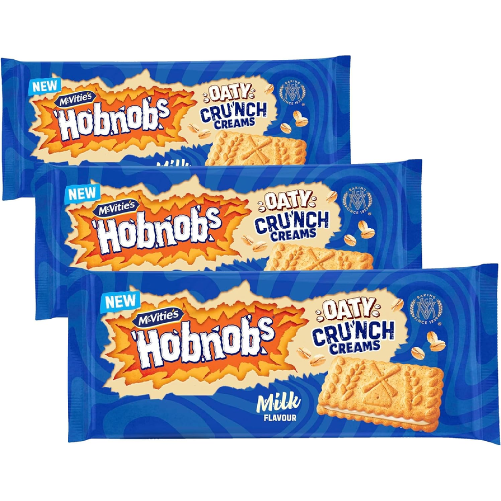 McVitie's Hobnobs Oaty Crunch Creams, Biscuits (Pack of 3)