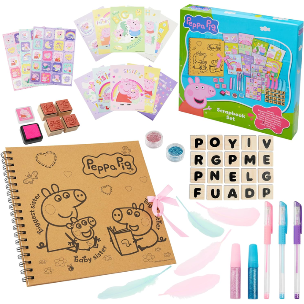Peppa Pig Scrapbook Set for Kids, 51 Pcs Arts & Crafts Kit