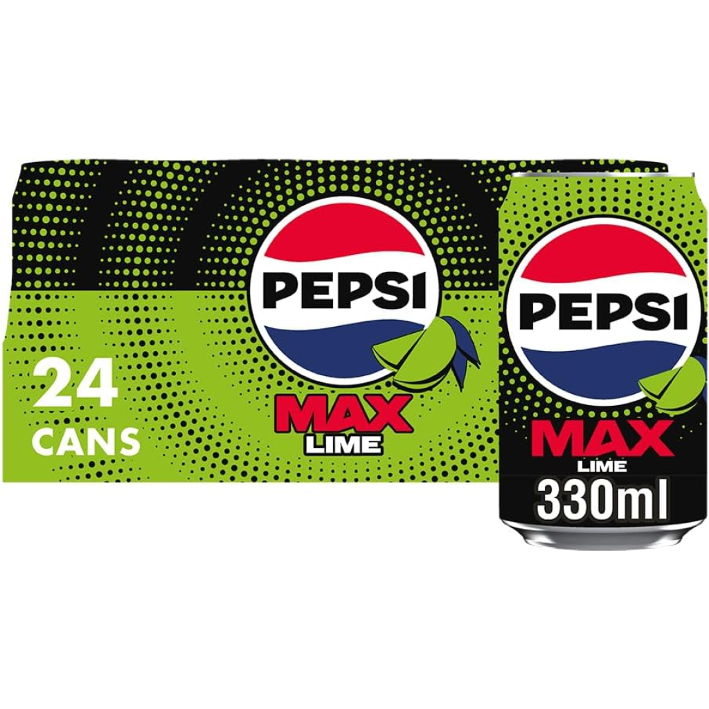 Pepsi Max Lime No Sugar Cola Cans 24 x 330ml
