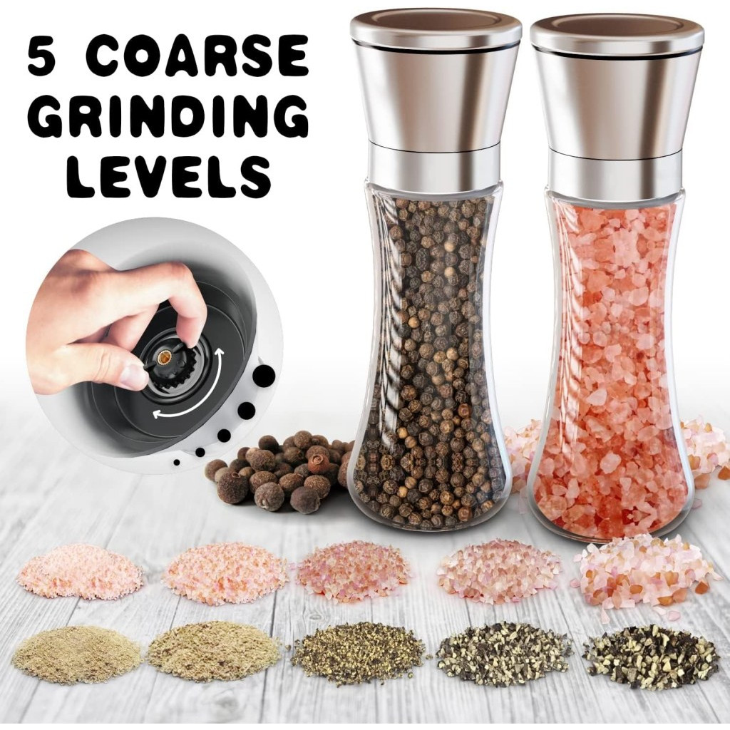 Salt and Pepper Grinder Set Coarse & Fine
