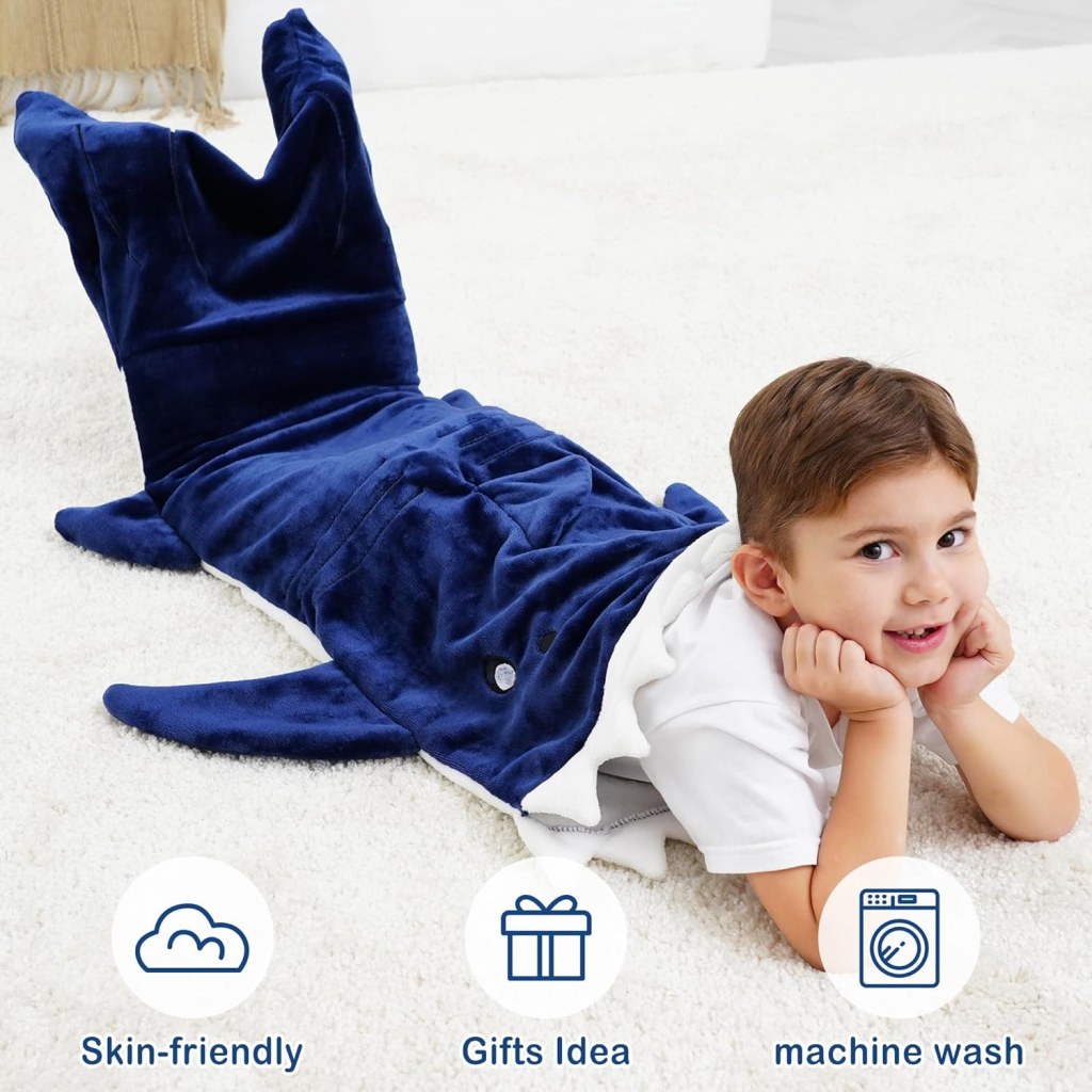 softan Kids Shark Blanket, Soft Flannel Boys Aged 3 to 6