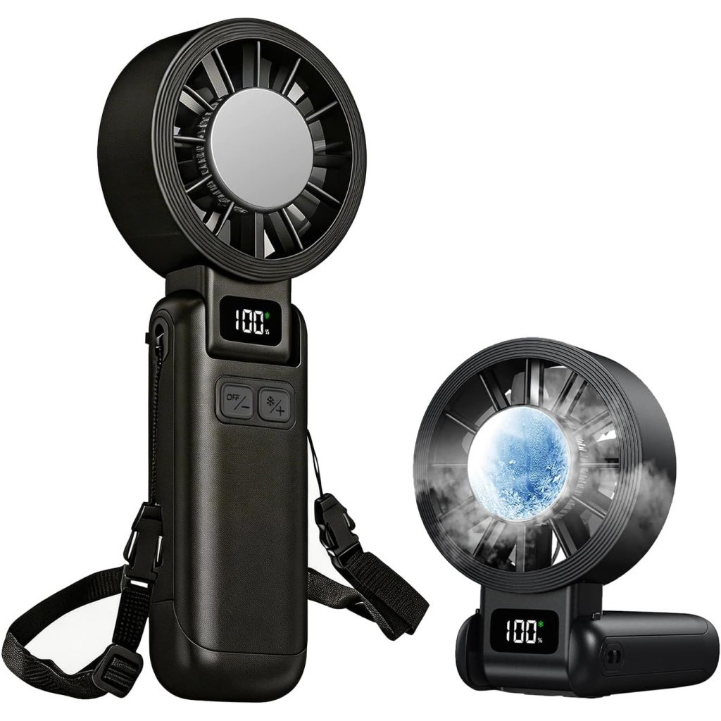 VanSmaGo Handheld Portable Turbo Ice Cooling Fan,3-in-1 Port