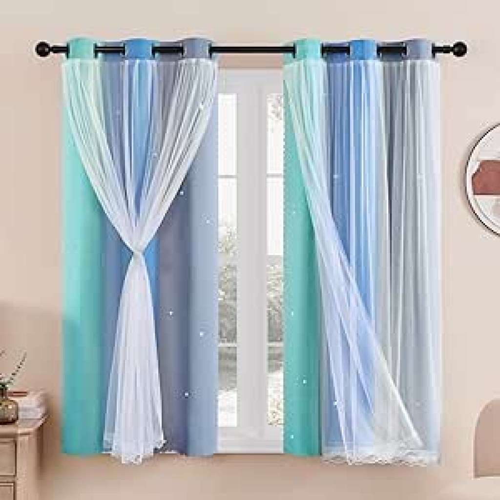 XiDi Blackout Curtains Draperies with Eyelet for Windows