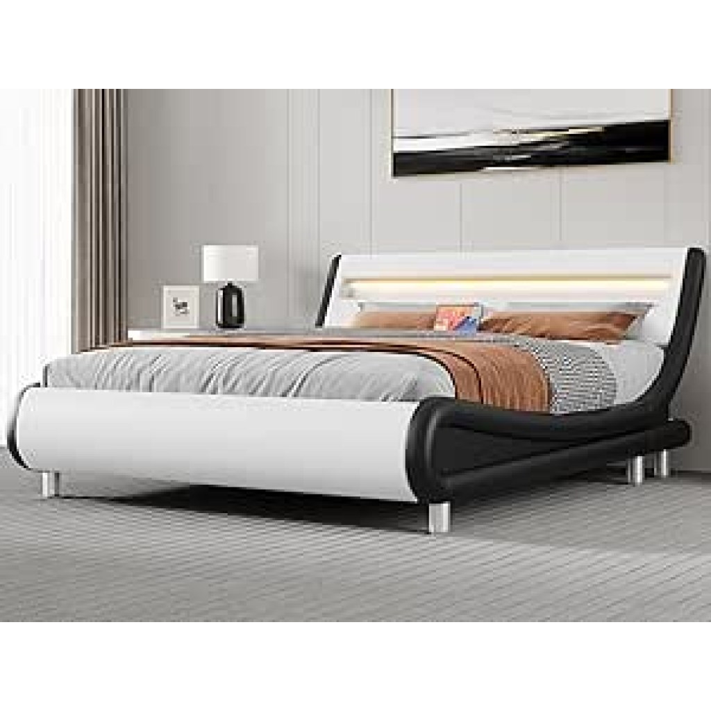 YITAHOME King Size Bed Frame,Upholstered Led with Lights