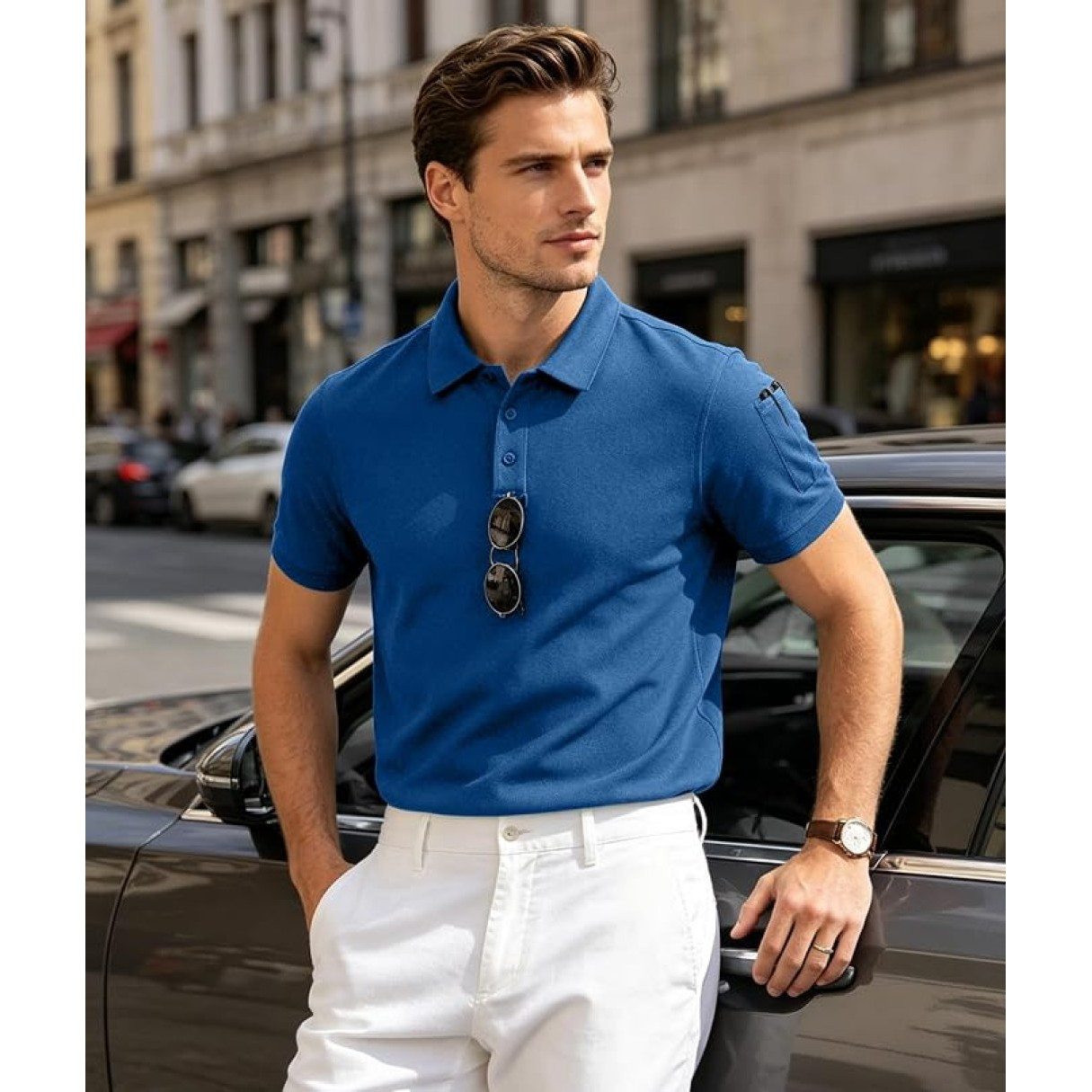 ZITY Men's Short Sleeve Polo Shirt,Regular Fit Lightweight