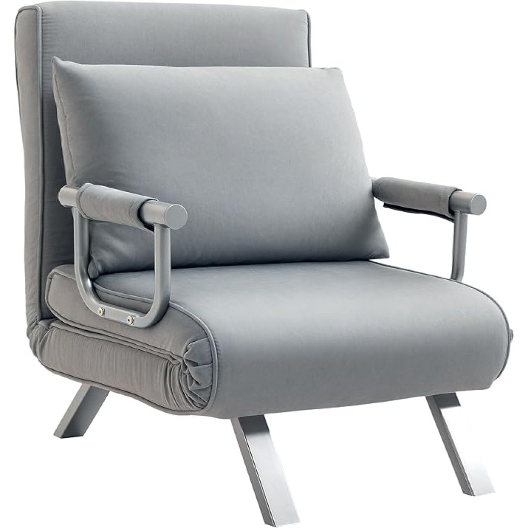 HOMCOM Single Chair Bed Click Clack Convertible Bed Settee