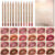 12 PCS Nude Lip Liner Gloss Set, Matte Lip Liner Stain