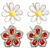 2 Pieces of Flower Studs