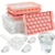 4 Ice Cube Trays with Lid & Storage Container