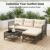 4-Piece L-Shaped Rattan Garden Furniture Set