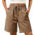 Bermuda Shorts Womens Washed Cotton Casual Summer Wide Leg
