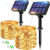 btfarm 2 Pack Solar String Lights Outdoor Garden Waterproof