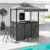 COSTWAY 3-Piece Grill Gazebo, Fire Resistant Outdoor Bar Set
