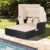 COSTWAY Garden Rattan Daybed, Patio 2 Seater Wicker Sun Bed