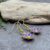 Daisy Flower Charm Earrings, Dark Purple Enamel Charm Beads