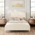 Double Bed Frame with Velvet Upholstered Headboard