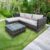 Garden Corner Sofa Furniture, 4-Seater & Coffee Table