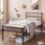 Panana Small Bedroom Single Bed Metal Frame with Headboard