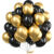 PartyWoo 85pc Black Gold Balloons