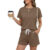 Rapbin Womens 2 Piece Outfits Solid Color Loungewear