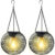Solar Lights Outdoor Garden, 2 Pack Vintage Metal Hanging