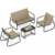 SONGMICS Garden Furniture Set with 2 Rocking Chairs