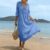 Summer Dresses for Women UK Midi Dress 3/4 Sleeve V Neck