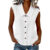 Vest Tops Women UK Collar Button Down Sleeveless