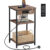 WLIVE Side Table, 3-Tier Side Table with Charging Station