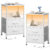 WLIVE White Bedside Table with Drawers, (White, 2pcs)