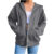 Zip Up Hoodies For Women Uk Oversized Solid Color Hooded
